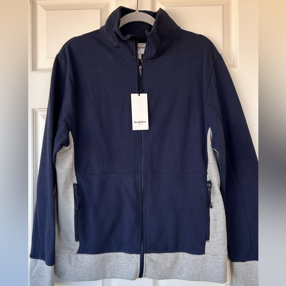 Goodfellow & Co Men’s Full Zip Performance Jacket Navy/Gray Size Large